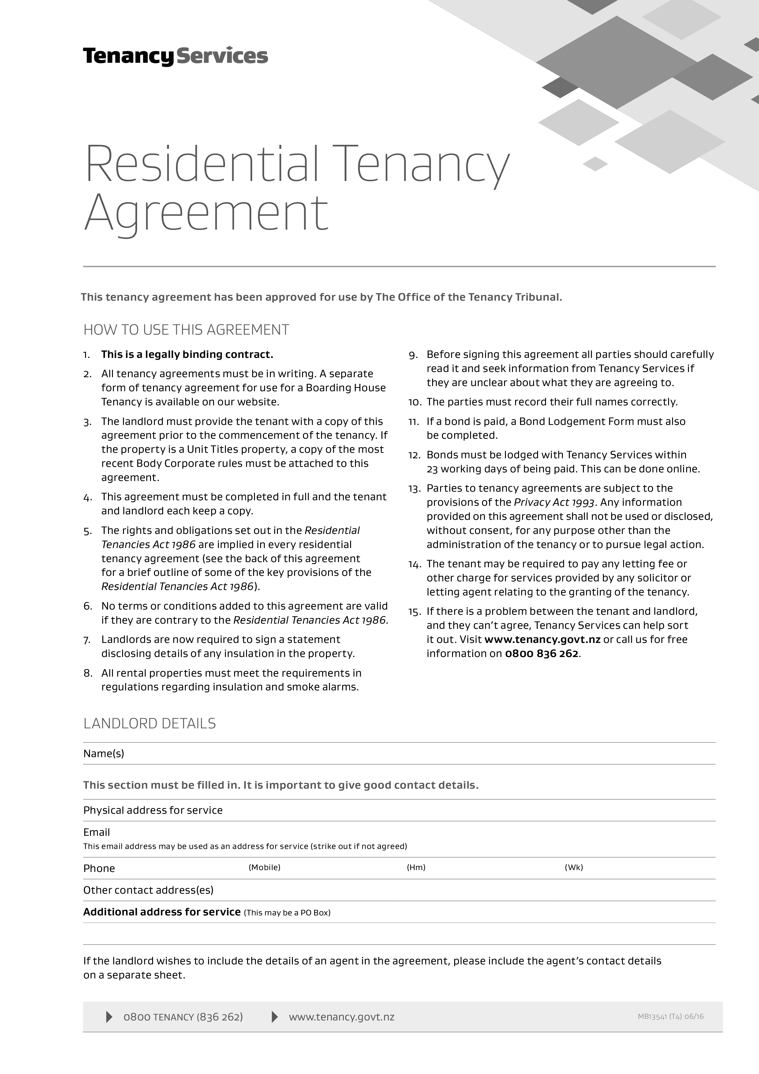 Residential Tenancy Agreement Templates At Allbusinesstemplates