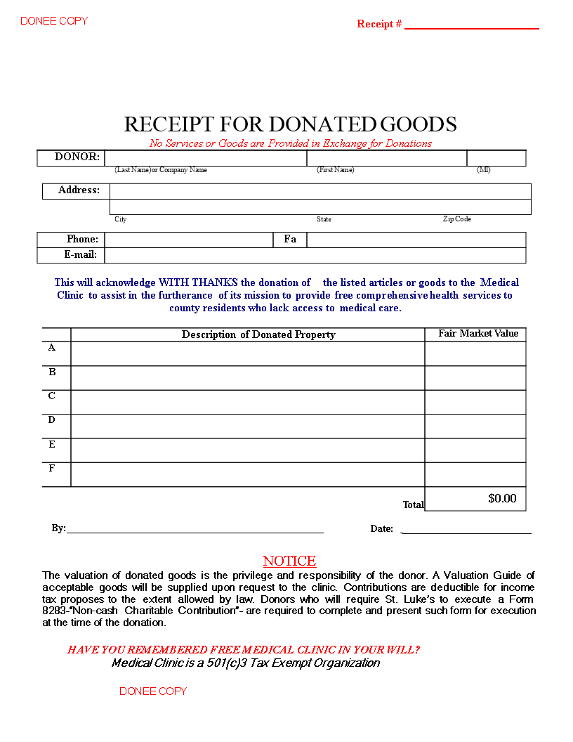 Goods Donation | Templates at allbusinesstemplates.com
