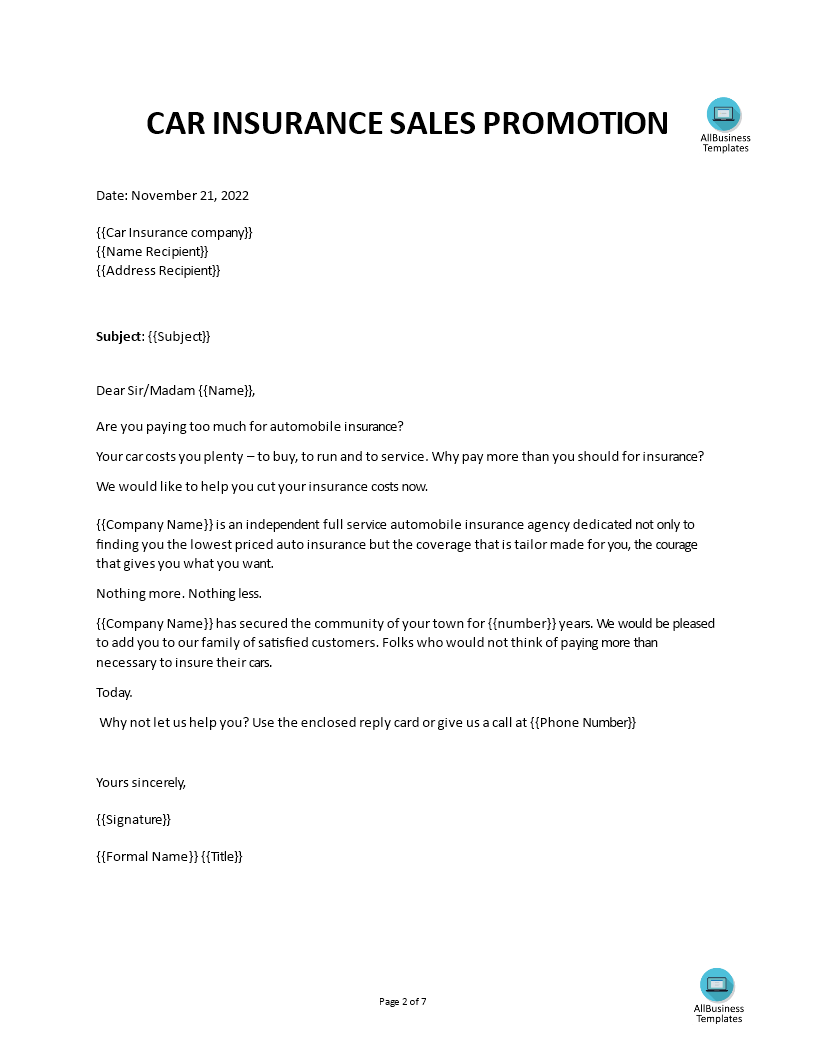 Sales Promotion Letter | Templates at allbusinesstemplates.com