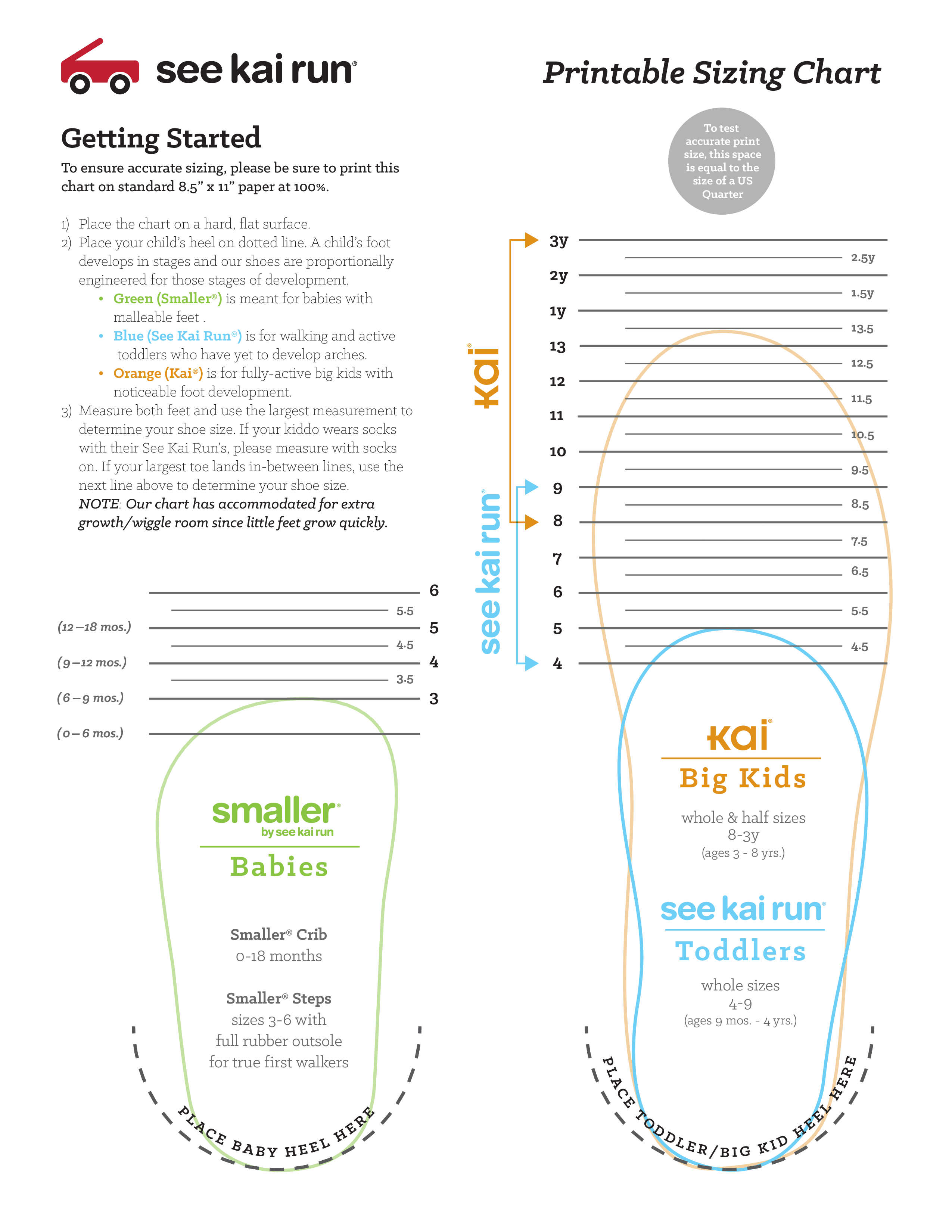 Printable Baby Shoe Size Chart Templates At Allbusinesstemplates