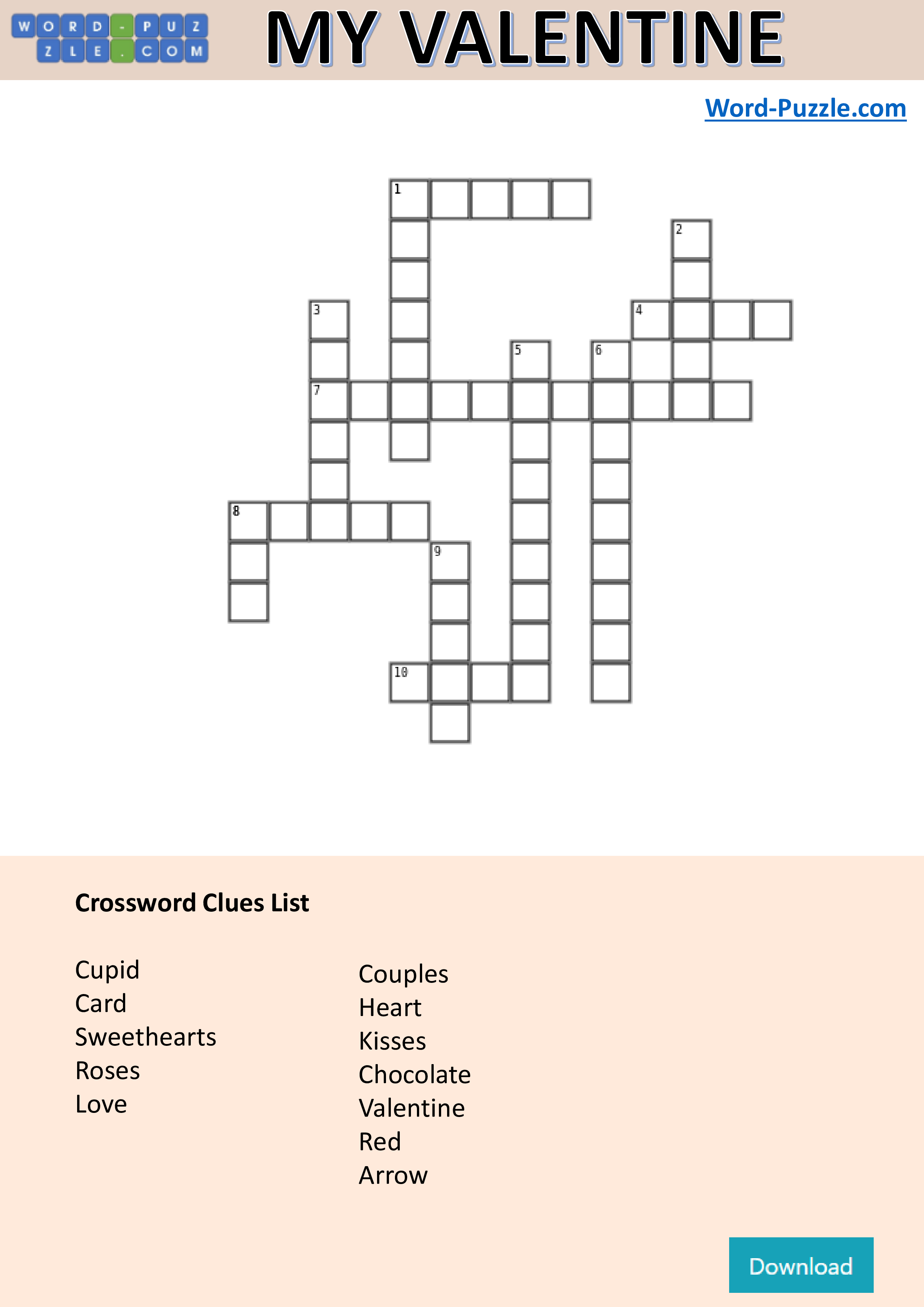 valentine's day crossword puzzle template