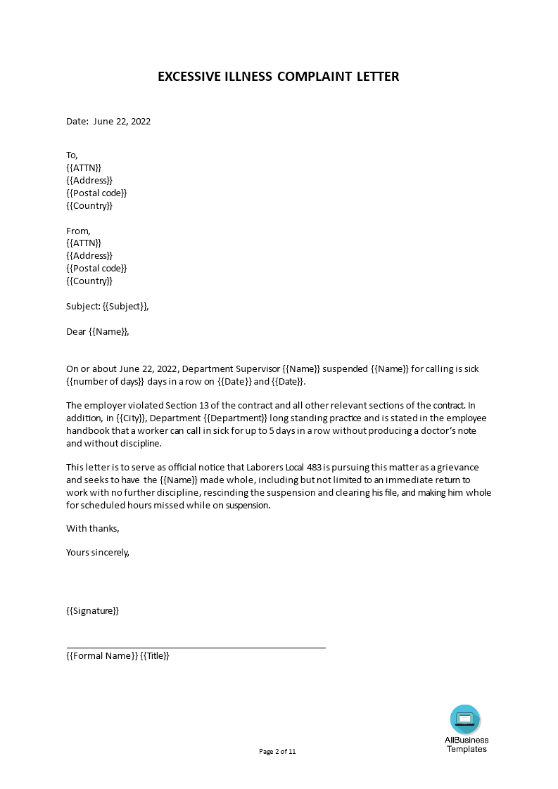 kostenloses-official-complaint-letter-format