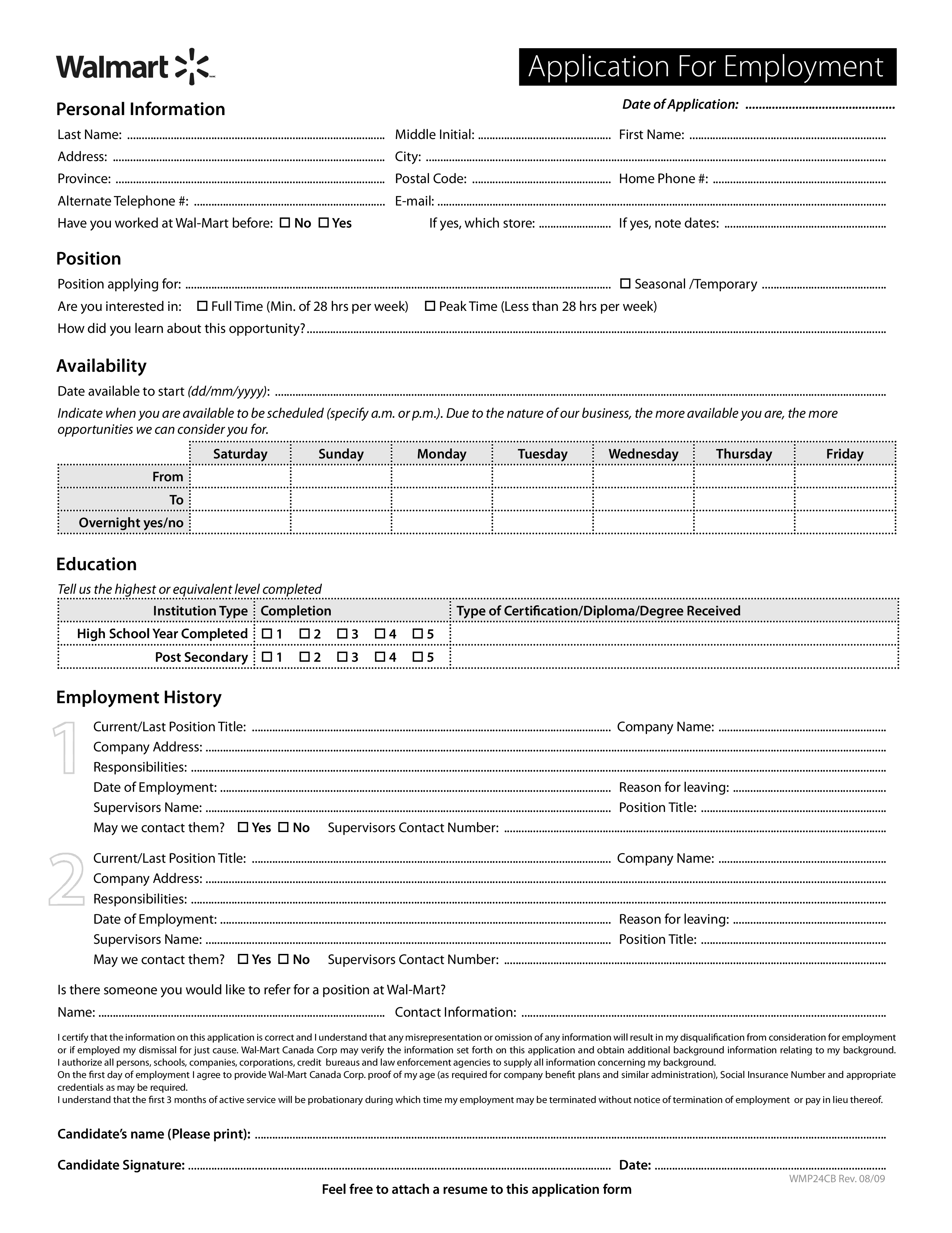  Standard Job Application Form Allbusinesstemplates