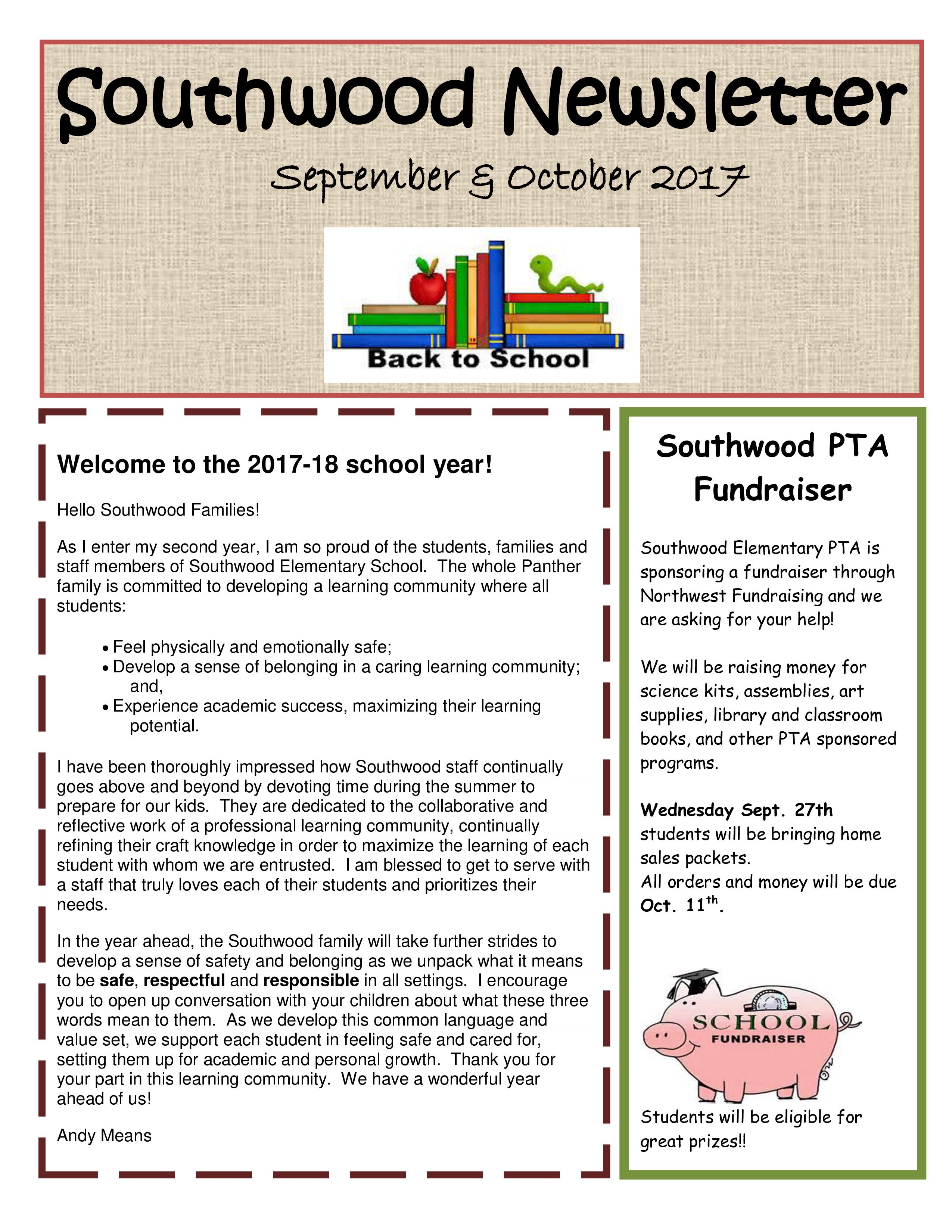 october monthly newsletter for preschool parents