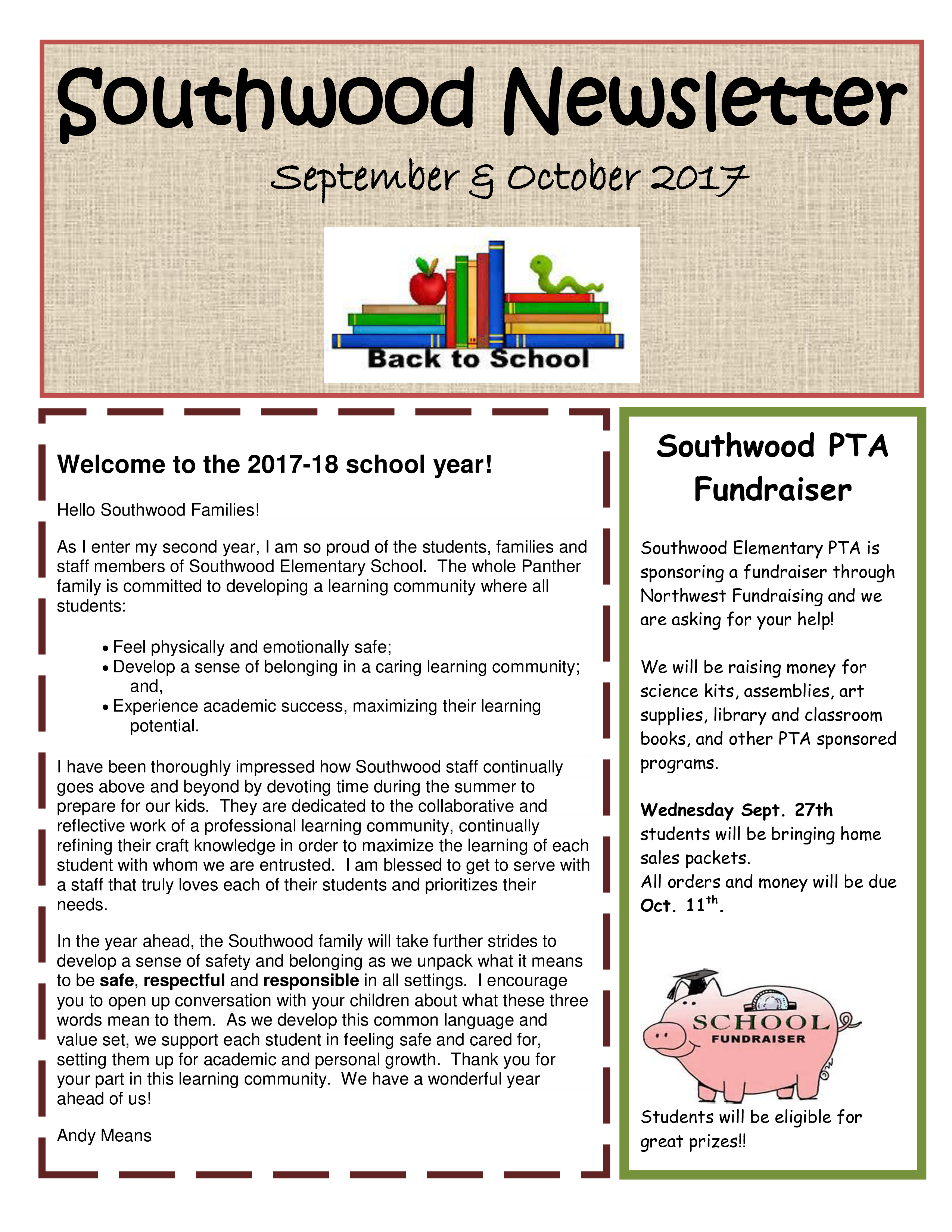 Education Back To School Newsletter Sample Templates At 