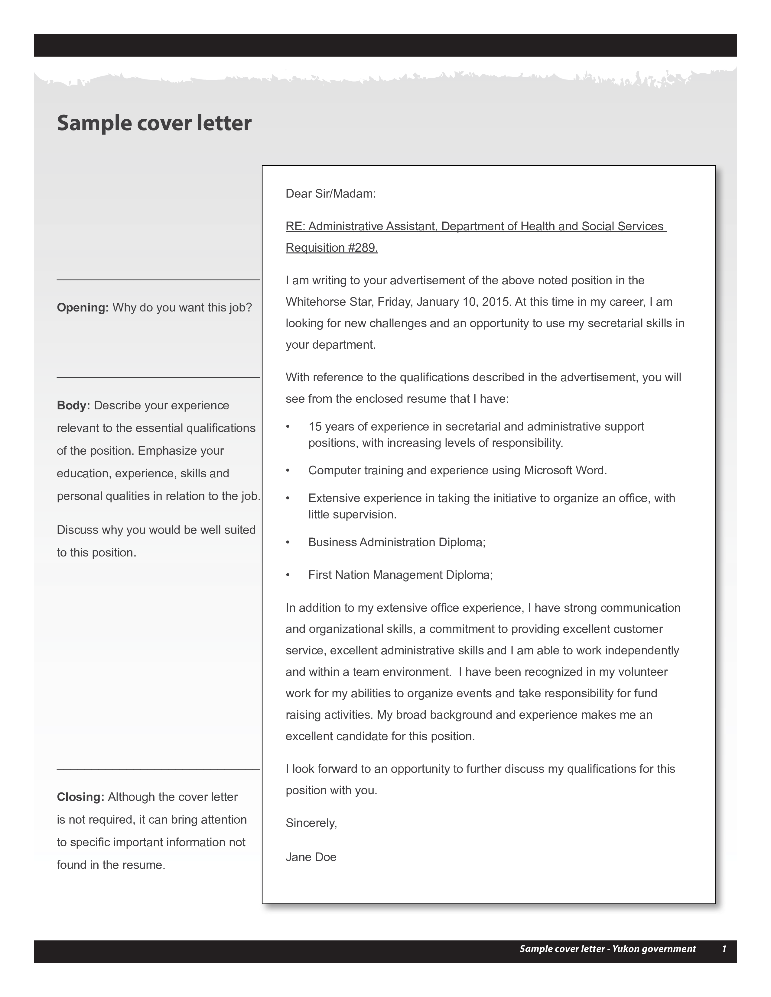 resume application cover letter Hauptschablonenbild