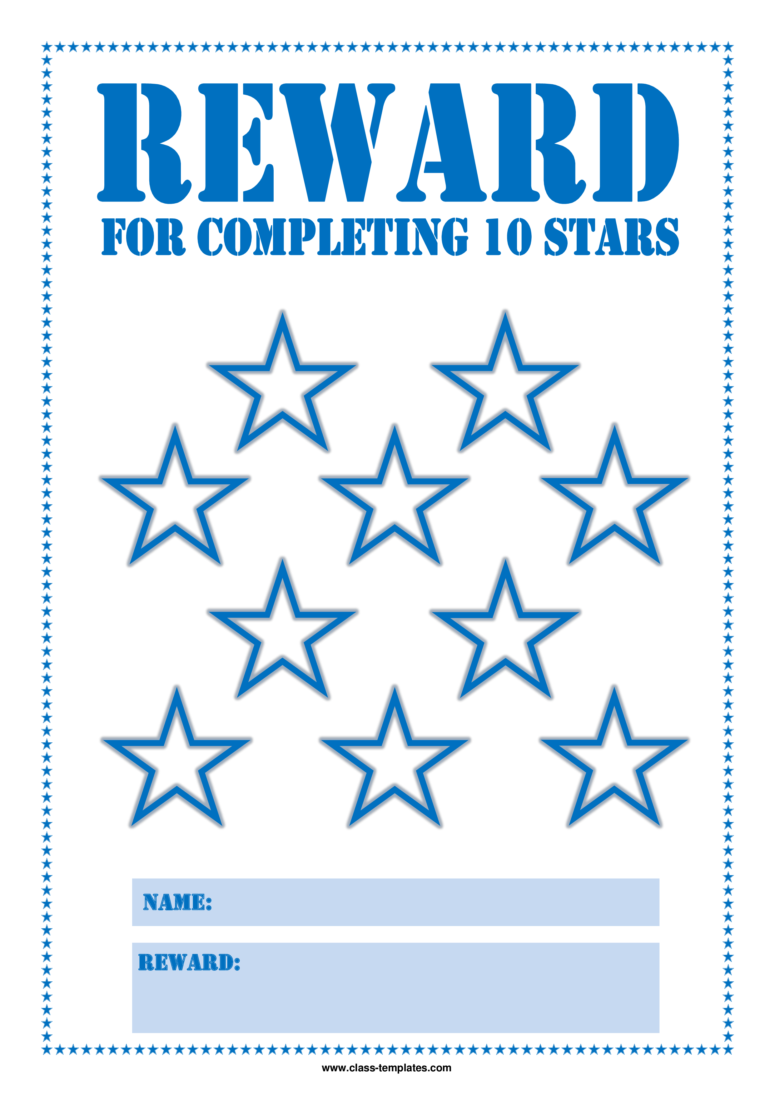 Star Reward Chart For Children Templates At Allbusinesstemplates