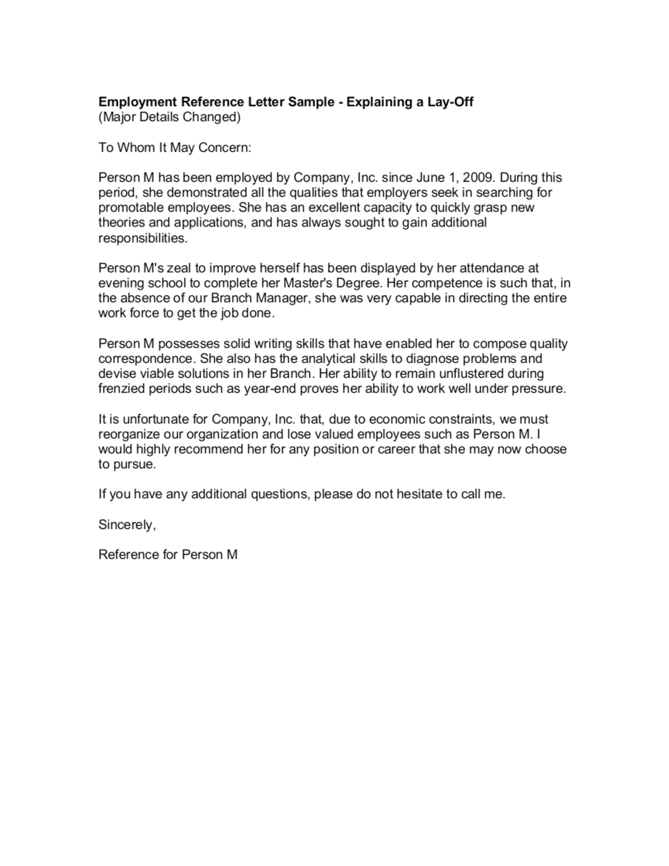 letter of recommendation template business