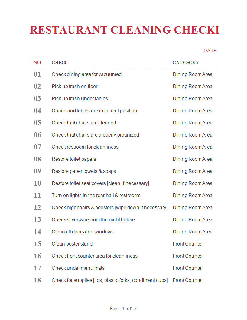 house cleaning checklist worksheet 模板