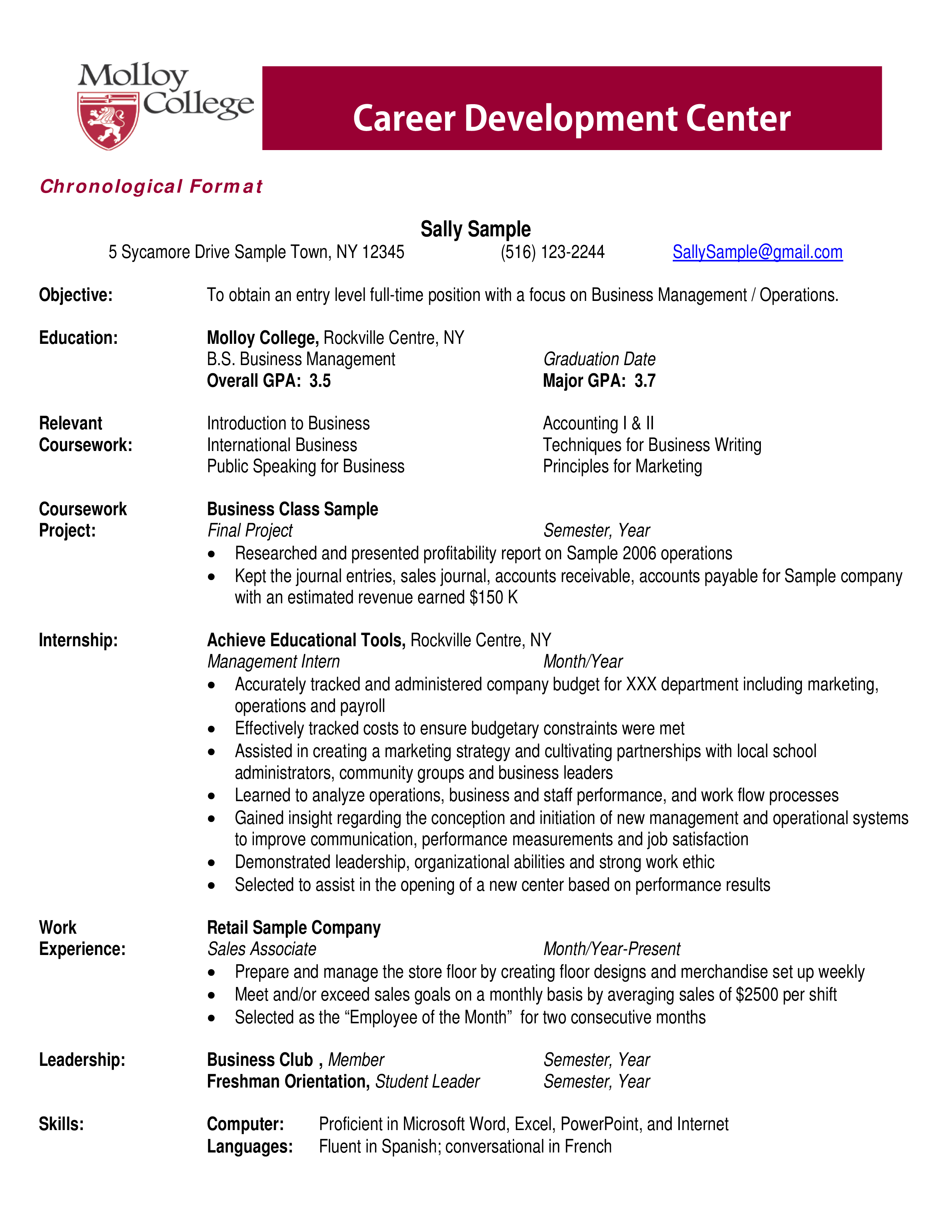 social work resume career objective