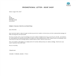 template topic preview image Promotional letter for Boat store