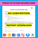 Proof Of Other Income Form gratis en premium templates