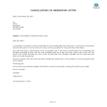 Cancellation Of Membership Letter gratis en premium templates