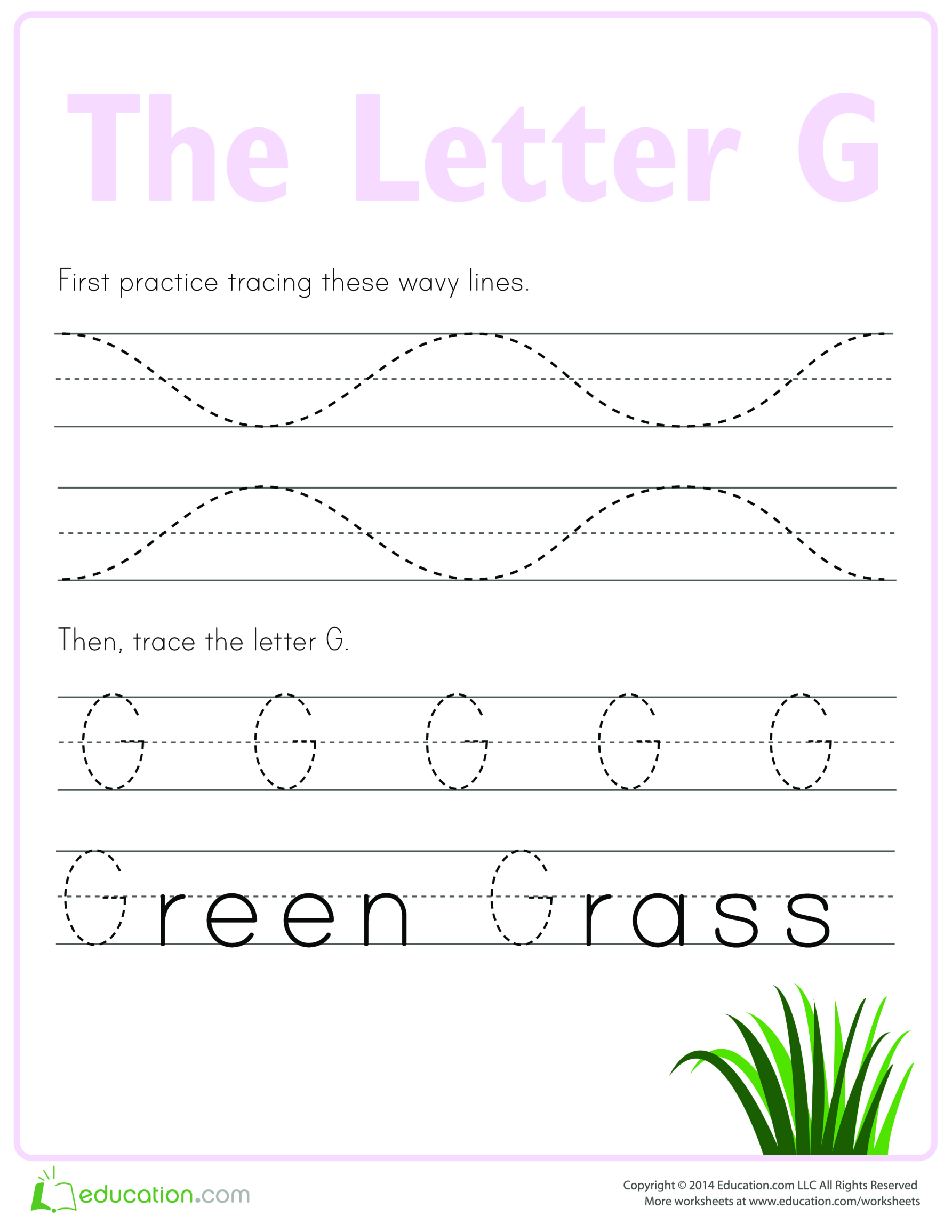 Practice to write letter G gratis en premium templates