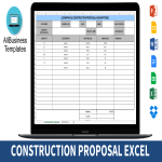 image Construction Proposal Assumptions Excel