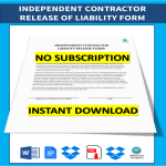 Independent Contractor Release Of Liability Form gratis en premium templates