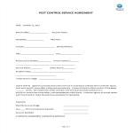 Pest Control Service Agreement gratis en premium templates