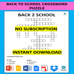 template topic preview image Back To School Crossword Puzzle