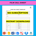 template topic preview image Film Call Sheet