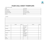 template topic preview image Film Call Sheet