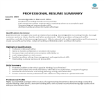 Resume Professional Summary gratis en premium templates