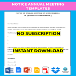 template topic preview image Notice Of Annual Meeting Of Shareholders