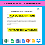 template topic preview image Thank you for dinner message