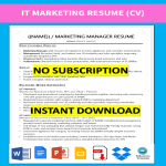 IT Marketing Resume Sample gratis en premium templates