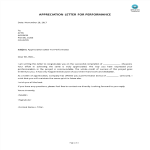 Appreciation Letter For Performance gratis en premium templates