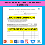 Principal Budget Plan and Scoring gratis en premium templates