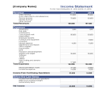 Company Income Statement Excel gratis en premium templates