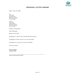 Personal Letter Format template preview imagePersonal Letter Format
