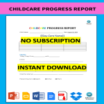 Childcare Progress Report gratis en premium templates