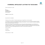 Apology Letter To Teacher gratis en premium templates