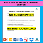 Payment Acknowledgment Letter gratis en premium templates