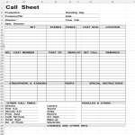 Actor Call Sheet gratis en premium templates