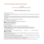 Teacher Assistant Resume Objective gratis en premium templates