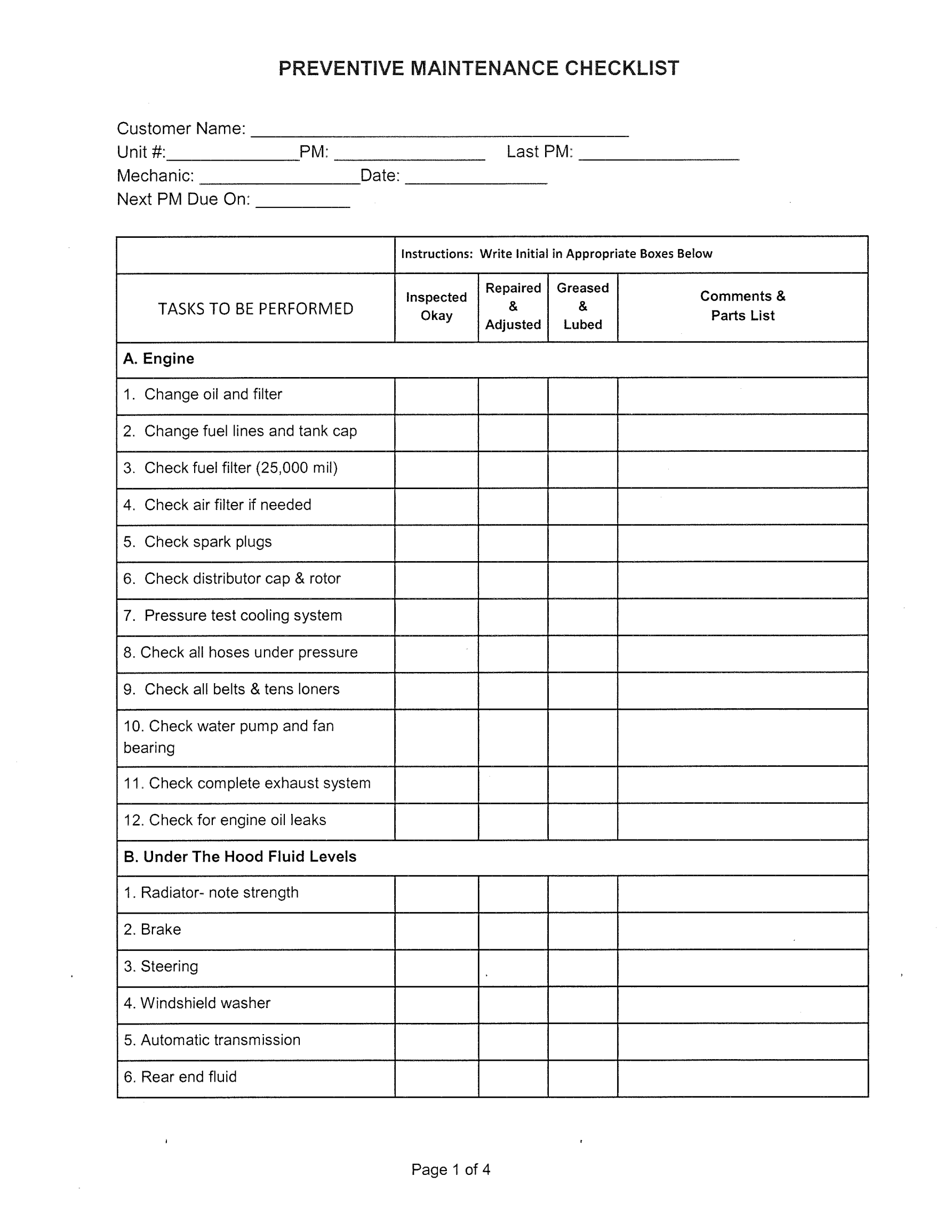 template topic preview image Car preventive maintenance schedule