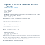 Apartment Property Manager Resume gratis en premium templates