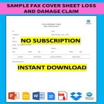 Sample Fax Cover Sheet loss and damage claim gratis en premium templates