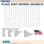 Flag Day Word Search gratis en premium templates