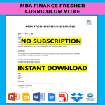 template topic preview image MBA Finance Fresher Curriculum Vitae