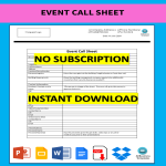 Event Call Sheet gratis en premium templates