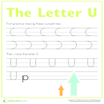 Learn to write letter U gratis en premium templates