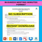 template topic preview image Business Meeting Minutes Format