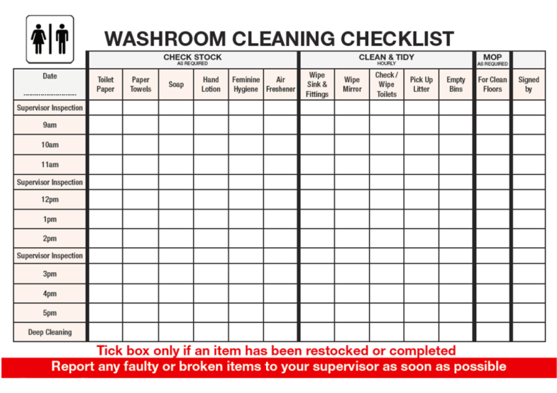 Vorschaubild der VorlageChecklist For Washroom cleaning template