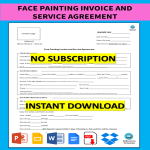 template topic preview image Face Painting Invoice And Service Agreement