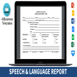 Speech & Language Progress Report Card gratis en premium templates
