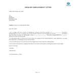 Enquiry Employment Letter gratis en premium templates