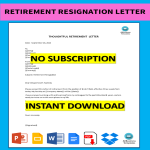 Thoughtful Retirement Resignation Letter gratis en premium templates